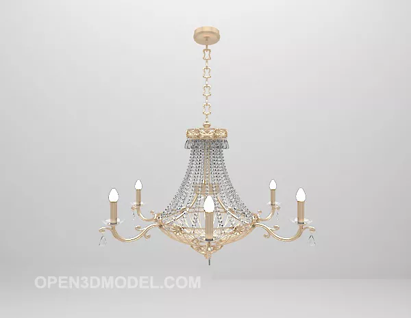 Vintage Glass Chandelier Lighting 3d model Vintage Glass Chandelier Lighting 3d model