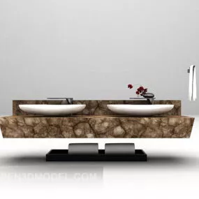 Marble Stand Wash Basin Furniture 3d model