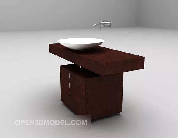 Modern Washbasin With Drawers 3d model