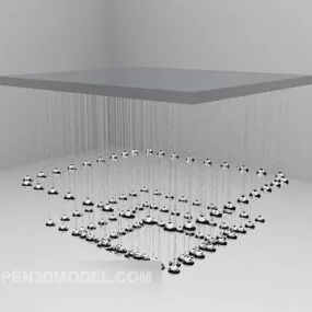 Modern Glass Chandelier Lighting V1 3d model