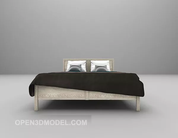 Brown Blacnket Double Bed Design 3d model Brown Blacnket Double Bed Design 3d model