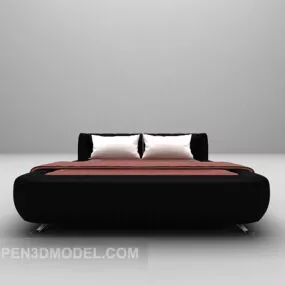 Black Leather Bed Furniture 3d model