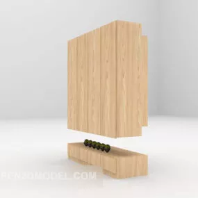 Wood Cabinet Minimalist Decor 3d model
