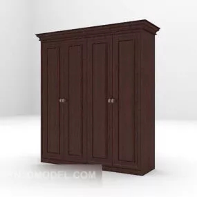 Dark Wood Wardrobe 3d model