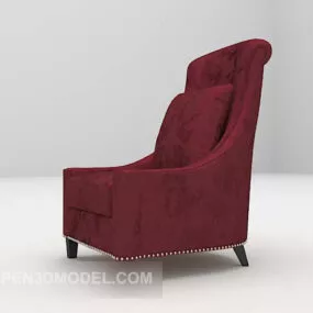 Modern Retro Red Home Chair 3d model