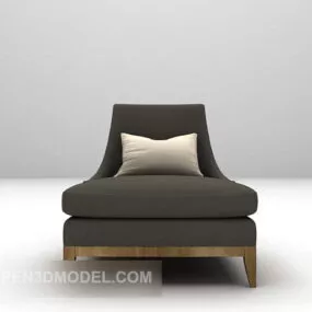 Grey Fabric Lounge Chair 3d model