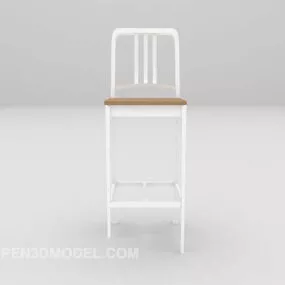 High Bar Chair White Painted 3d model