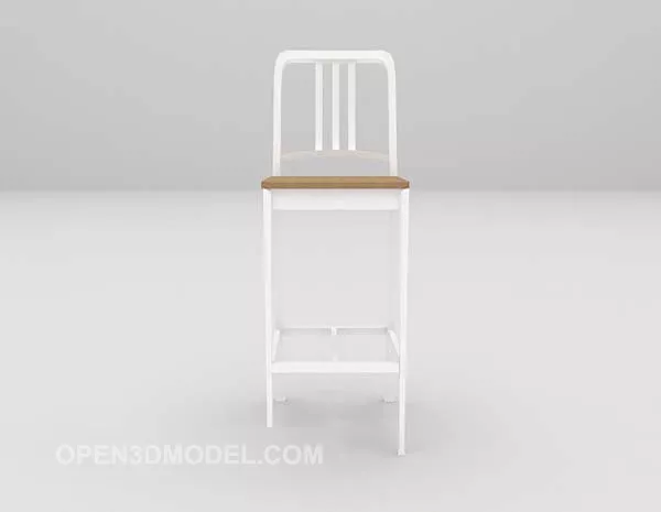 High Bar Chair White Painted 3d model High Bar Chair White Painted 3d model