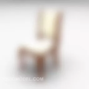 European Brown Wood Home Chair 3d model