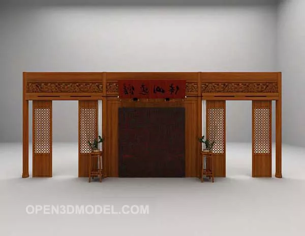 Background Wall Chinese Furniture 3d model Background Wall Chinese Furniture 3d model