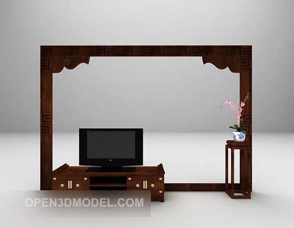 Tv Wall Classic Wooden Frame 3d model Tv Wall Classic Wooden Frame 3d model