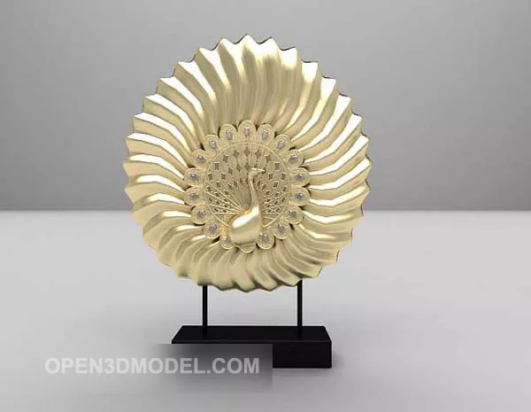 Golden Peacock Sculpture Decorative V1 3d model Golden Peacock Sculpture Decorative V1 3d model