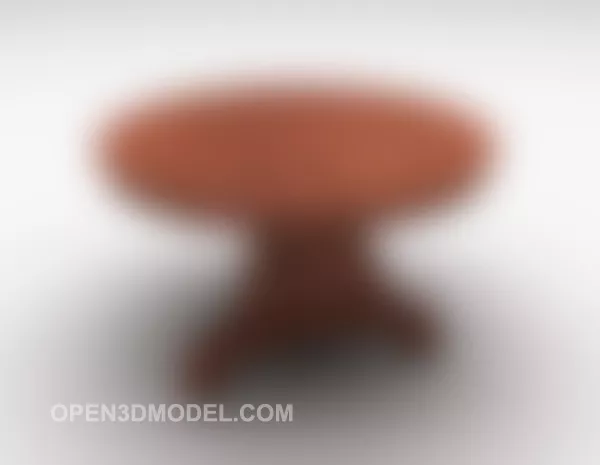 Round Table Red Wood 3d model Round Table Red Wood 3d model