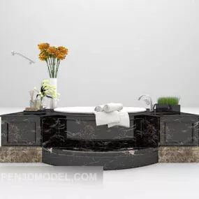 Modern Dark Marble Washbasin 3d model