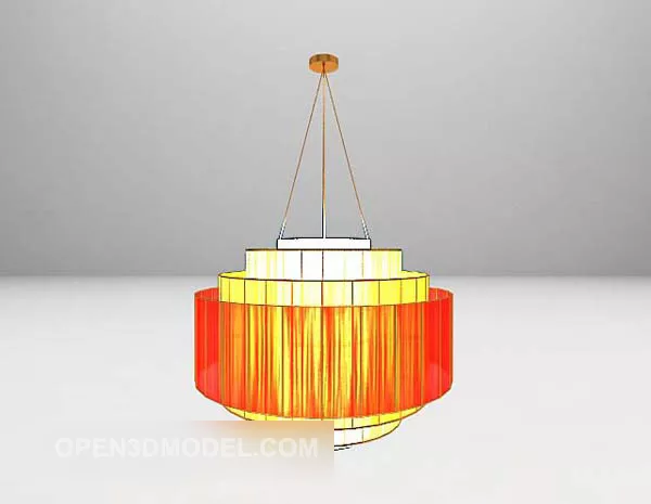 Modern Round Shade Chandelier 3d model Modern Round Shade Chandelier 3d model
