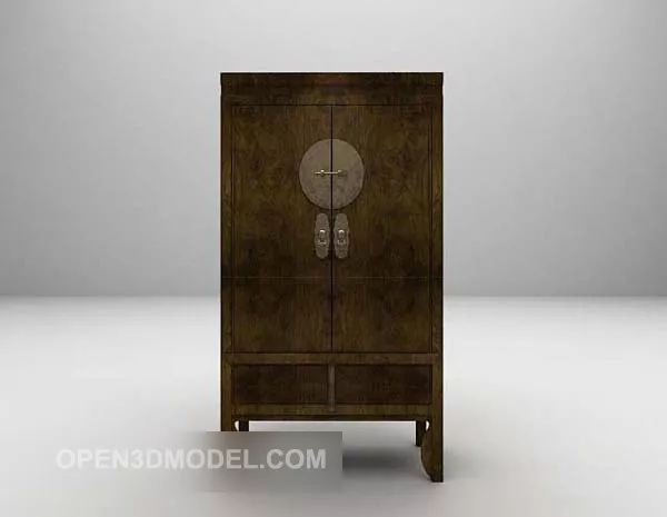 Wardrobe With Mirror Red Panel 3d model
