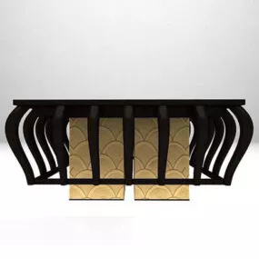 Black Iron Frame Shade Chandelier 3d model
