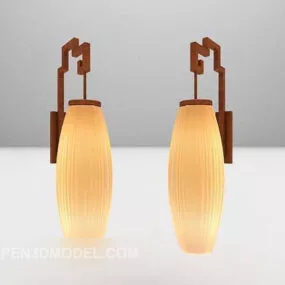 Chinese Retro Shade Wall Lamp 3d model