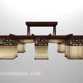 Large Chandelier Asian Traditional Style 3d model