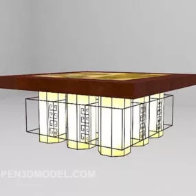 Square Glass Chandelier Large Size 3d model