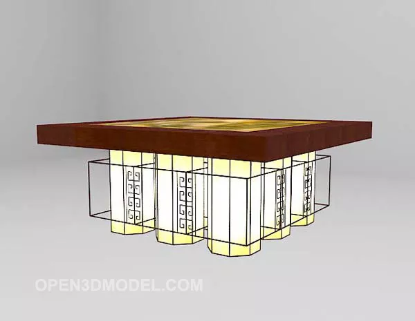Square Glass Chandelier Large Size 3d model Square Glass Chandelier Large Size 3d model