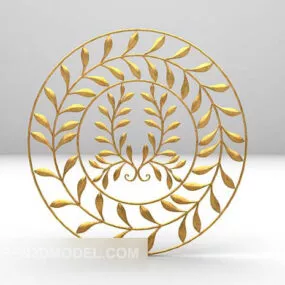 Golden Round Wall Decorative 3d model