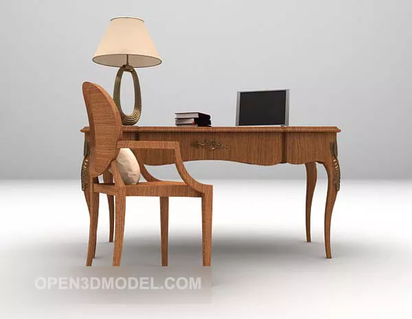 Chinese Desk Wooden With Chair 3d model Chinese Desk Wooden With Chair 3d model