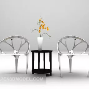 European Table And Chair Minimalist 3d model