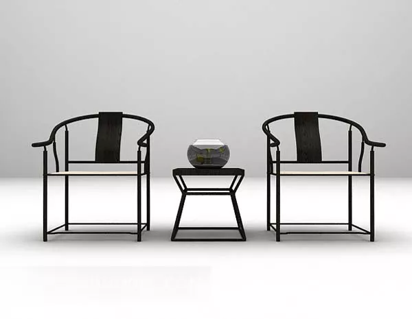 Modernism Style Iron Table And Chair 3d model Modernism Style Iron Table And Chair 3d model