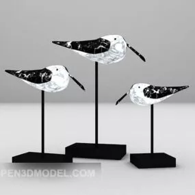 Bird Shaped Sculpture On Stand 3d model