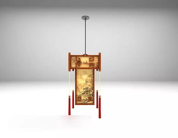 Chinese Ancient Wood Chandelier 3d model Chinese Ancient Wood Chandelier 3d model