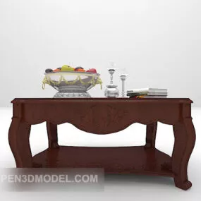 European Style Wood Coffee Table V1 3d model