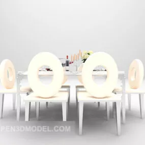 White European Table 3d model