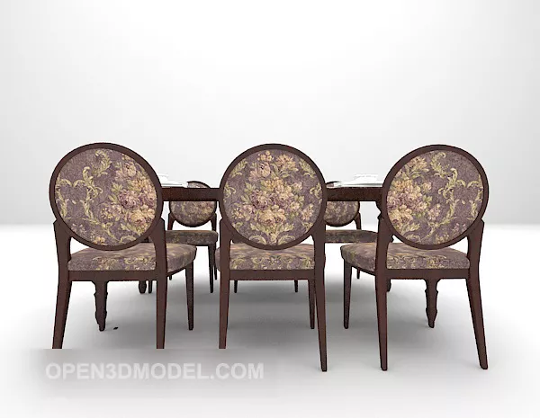European Design Dining Table With Chairs 3d model European Design Dining Table With Chairs 3d model