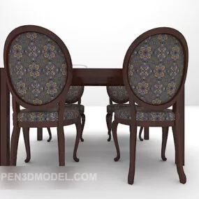 Vintage Chinese Chair Table 3d model