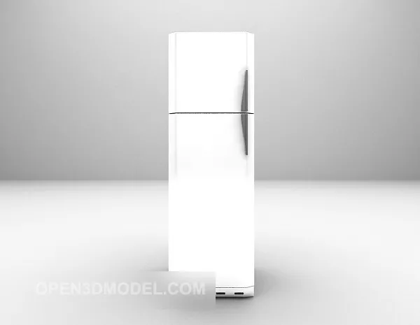 White Color Refrigerator Two Doors 3d model White Color Refrigerator Two Doors 3d model