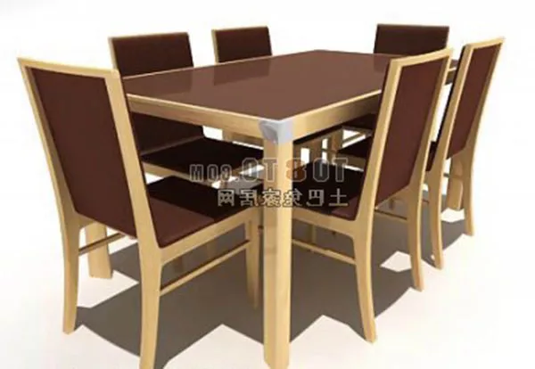 Furniture Four Chairs With Dinning Table 3d model Furniture Four Chairs With Dinning Table 3d model