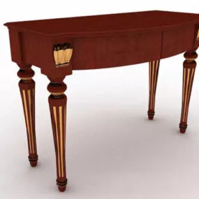Wooden Brown Desk V1 3d model