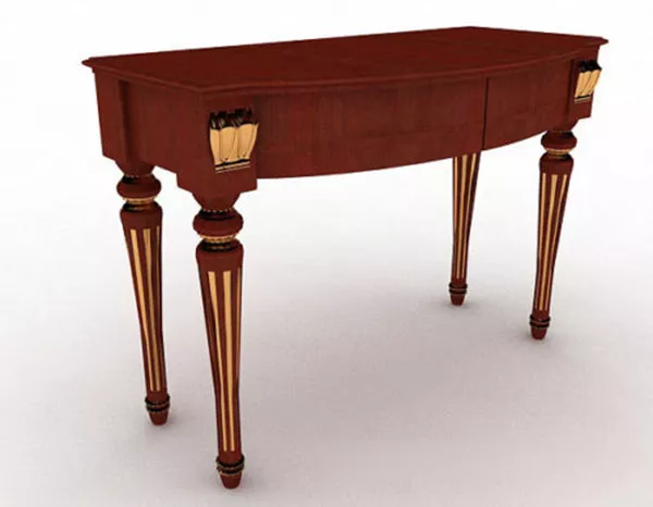 Wooden Brown Desk V1 3d model Wooden Brown Desk V1 3d model