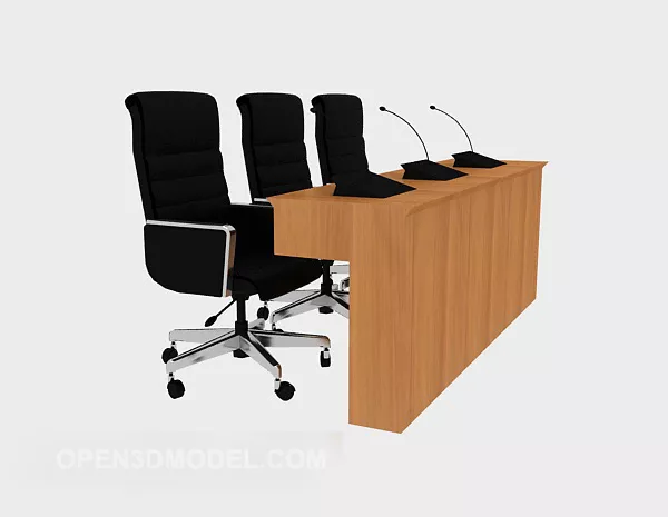 Conference Room Set With Table And Chairs 3d model