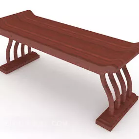 Ancient Private Desk Wooden 3d model
