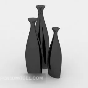 Black Porcelain Furnishings 3d model