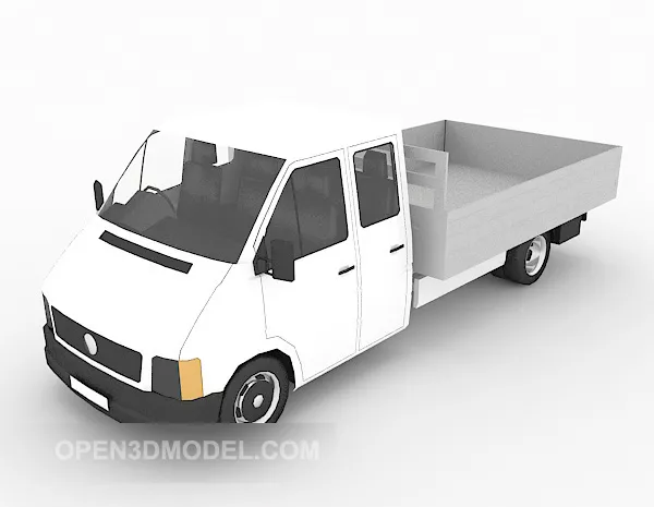 Transport Truck White Painted 3d model Transport Truck White Painted 3d model
