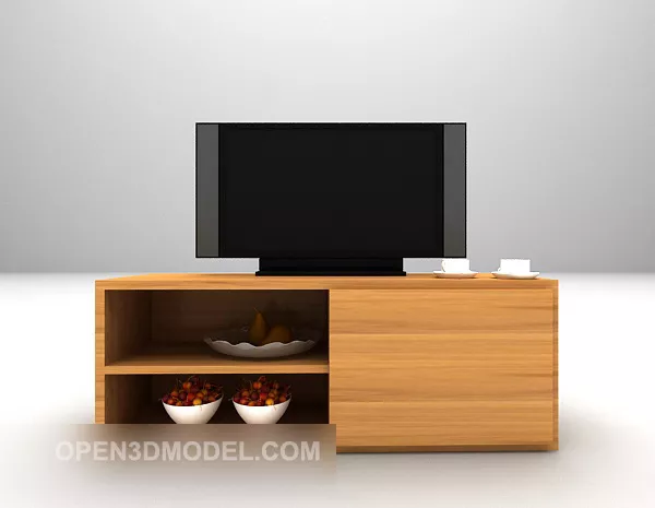 Simple Grey Wooden Tv Cabinet 3d model Simple Grey Wooden Tv Cabinet 3d model