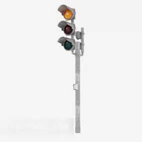 Red And Green Streetlights 3d model