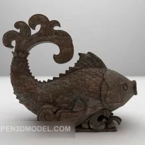 Carp Stone Decorations 3d model