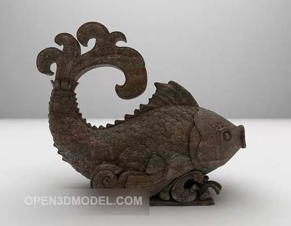 Carp Stone Decorations 3d model Carp Stone Decorations 3d model