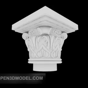 Plaster Stone Head Decor 3d model