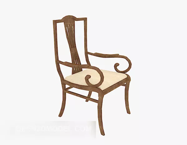 Dining Table Chair White Color 3d model
