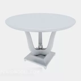 White Round Table 3d model